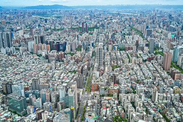 台湾台北の展望台からの都市風景