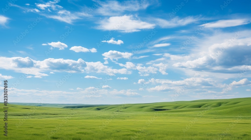 Sticker Lovely grassland landscape view.