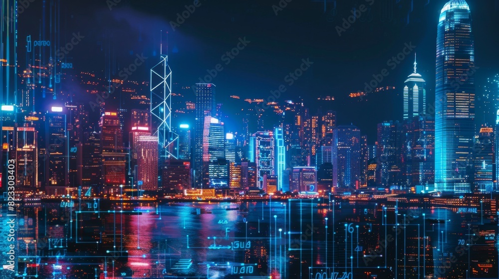 Poster smart network and connection technology concept,