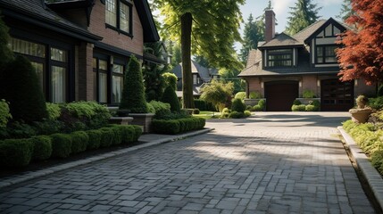 A photo of a residential property with a cobblestone