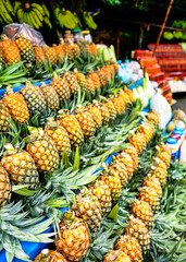 Fresh pineapples at a local farmers market