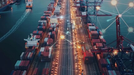 Smart technology concept with global logistics partnership Industrial