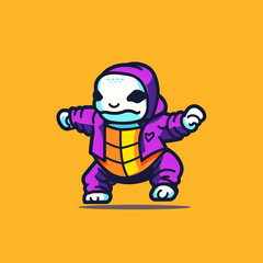 Breakdancing_Tortoise_Modern_Line_Icon_Vector_Line_Ar_