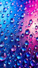 Water drops on a multi-colored bright gradient.