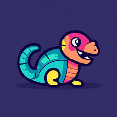 Fototapeta premium Cheerful_Chameleon_Chameleon_changing_colors_with_joy