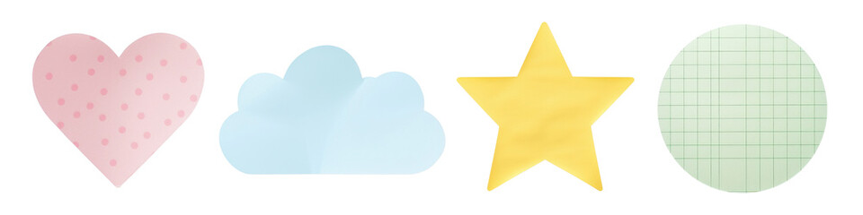 Cute shape sticky note png on transparent background