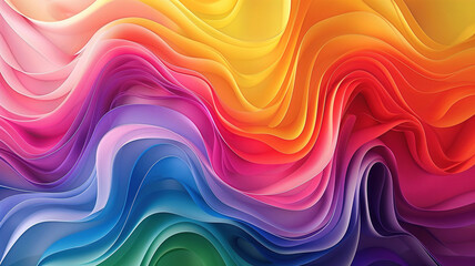 Obraz premium Pride month concept with Vibrant Abstract Rainbow Waves featuring flowing waves of colors representing the rainbow with dynamic movement and energy, ideal for modern designs.