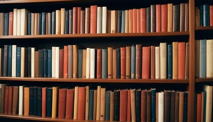 row of books, A bookshelf filled with lots of old books. Perfect for vintage or antique book lovers.