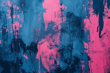 Fototapeta premium An abstract texture featuring vibrant pink and blue paint strokes, perfect for creative backgrounds, modern art projects, and contemporary designs. Ideal for adding a bold and dynamic element to visua