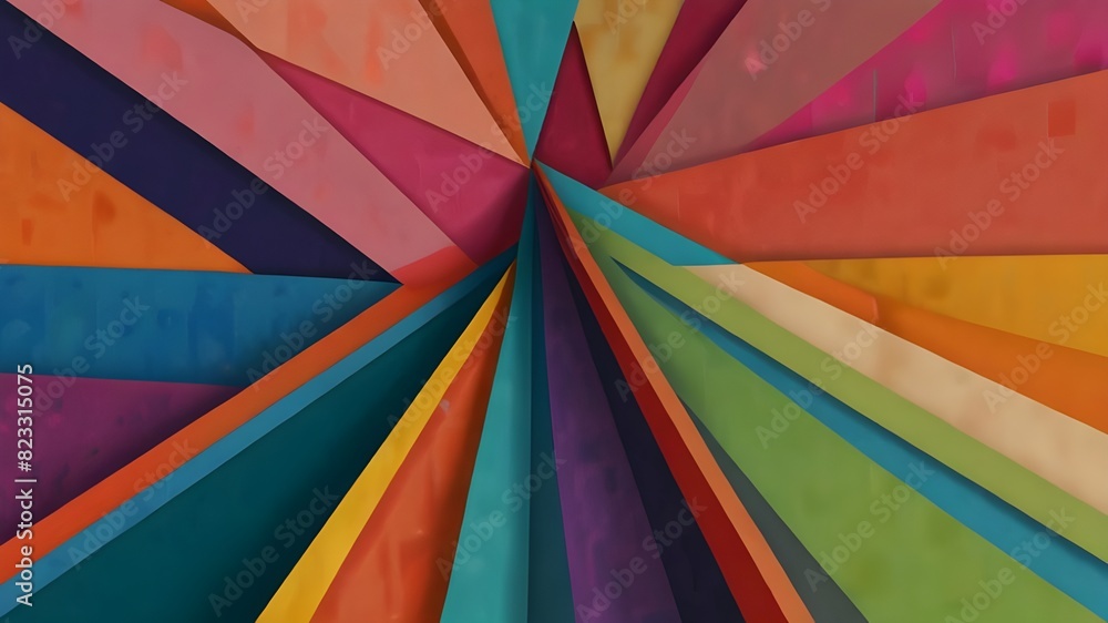 Poster funky art in abstract geometric shape generative ai