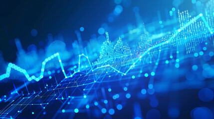Obraz premium Trendy background of digital data chart analytics. Business trends economical concept template. Generative AI