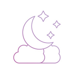 moon icon with white background vector stock illustration
