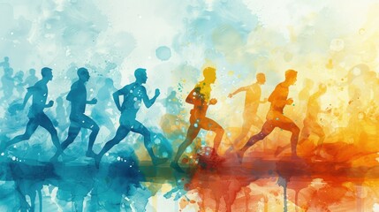 A group of runners competing in a race.