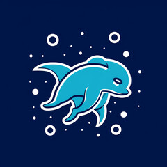 Naklejka premium Disco-Dancing_Dugong_Dugong_grooving_under_colorful