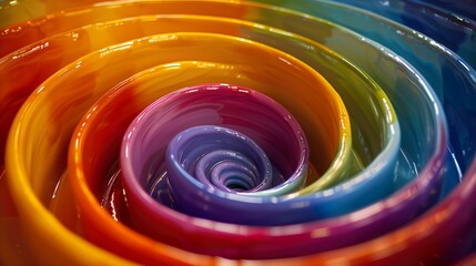 Vibrant Spiral of Colorful Liquid - ai generative