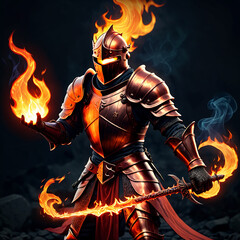 Naklejka premium fireman with extinguisher