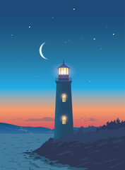 lighthouse night