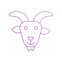 goat icon with white background vector stock illustration