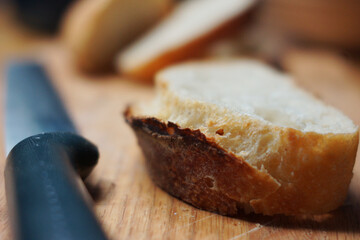 crunchy rustic French baguette