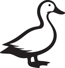 Silhouettes of wild and domestic duck. Duck in flight. Vector 