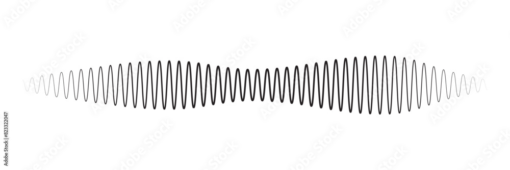 Poster set of radio wave icon. monochrome simple sound wave on transparent background. vector sound wave ic