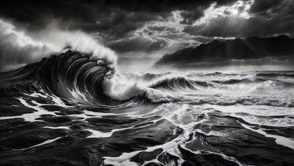 black and white water - Powered by Adobe