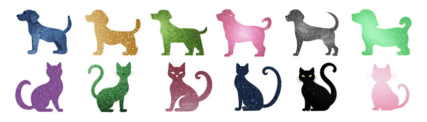 Glittery of pet png on transparent background