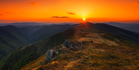 scenic summer view, Carpathian mountains, Ukraine, Europe, amazing panoramic summer scenery	