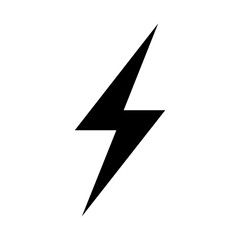Lightning bolt icon. Thunder light. Black lightening logo isolated on white background. Electric thunderbolt for design print. Fast power. Energy s symbol. Flash shock element. Vector illustration