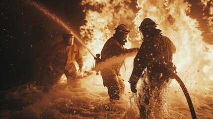 Firefighters risk their lives to save others from a burning building.