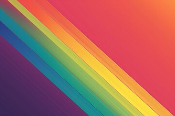 Obraz premium Abstract rainbow gradient with diagonal lines in vibrant shades of red, orange, yellow, green, blue, and purple, creating a dynamic and colorful visual effect - AI generated