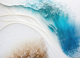 Abstract watercolor turquoise ocean and sand beach for textures. Fresh, cheerful and relaxing summer concept. Positive and healthy tones to background or wallpaper.