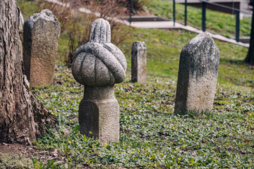 Ottoman-era graves in Sarajevo's ancient cemetery, reflecting the city's rich religious and...