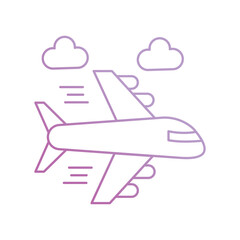 airplane icon with white background vector stock illustration