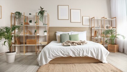 Obraz premium bed, bedroom, headboard, furniture, comfortable, decoration, apartment, house, luxury