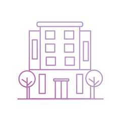 hotel icon with white background vector stock illustration