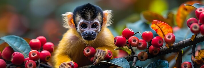 Deep the heart of the Amazon rainforest a mischievous capuchin monkey named Coco swings from vine to vine her nimble fingers adept at plucking ripe fruits from the lush foliage