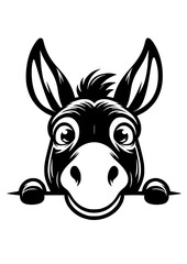 Donkey SVG, Funny Donkey SVG, Donkey Peeking SVG, Peeping Farm Animals, Funny Donkey Clipart, Donkey Cut file for Cricut, Donkey Silhouette