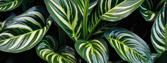 Botanical beauty, Abstract pattern of lush greenery from the Dieffenbachia plant, exuding tropical...