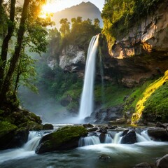 waterfall in autumn