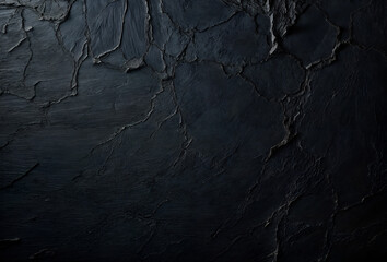 A rough-textured black wall background. A black grunge wall.