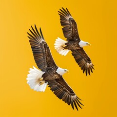 Obraz premium Majestic Bald Eagles in Flight - Symbol of Freedom