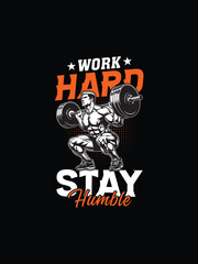 Gym/ Fitness  T-Shirt Design, Vintage Typography and Vector Graphics Art