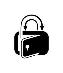 Storage locker shaped lock graphic logo design