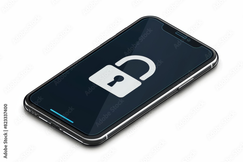 Poster mobile phone with advanced encryption technology ensuring data protection and digital security, feat