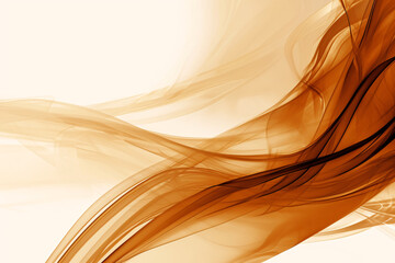 Abstract orange waves flowing in a dynamic fluid motion against a light background