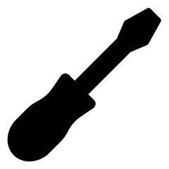 Screwdriver Icon in Solid Style