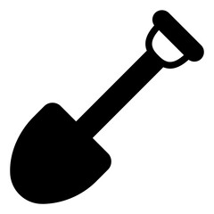 Shovel Icon in Solid Style
