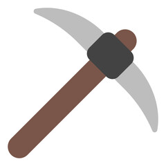 Pickaxe Icon in Flat Style