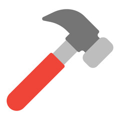 Hammer Icon in Flat Style